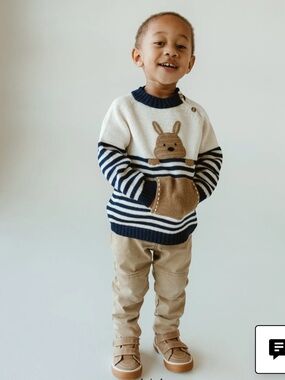 Melange Collection Knit Kangaroo Sweater NWT 12 Months Nordstrom Maisonette